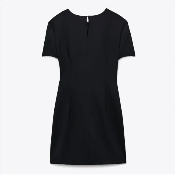 BNWT Zara Cut Out Front Zip Black Mini Dress - Picture 6 of 7